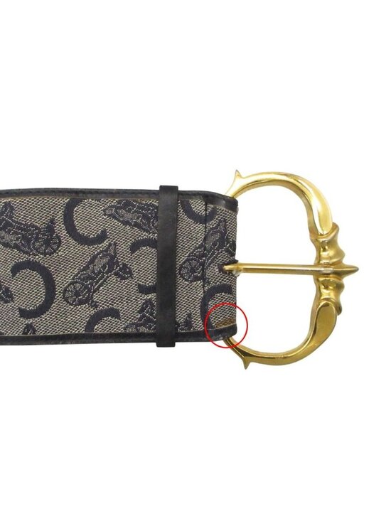 Celine Belt C Macadam Denim Sash Wide Navy